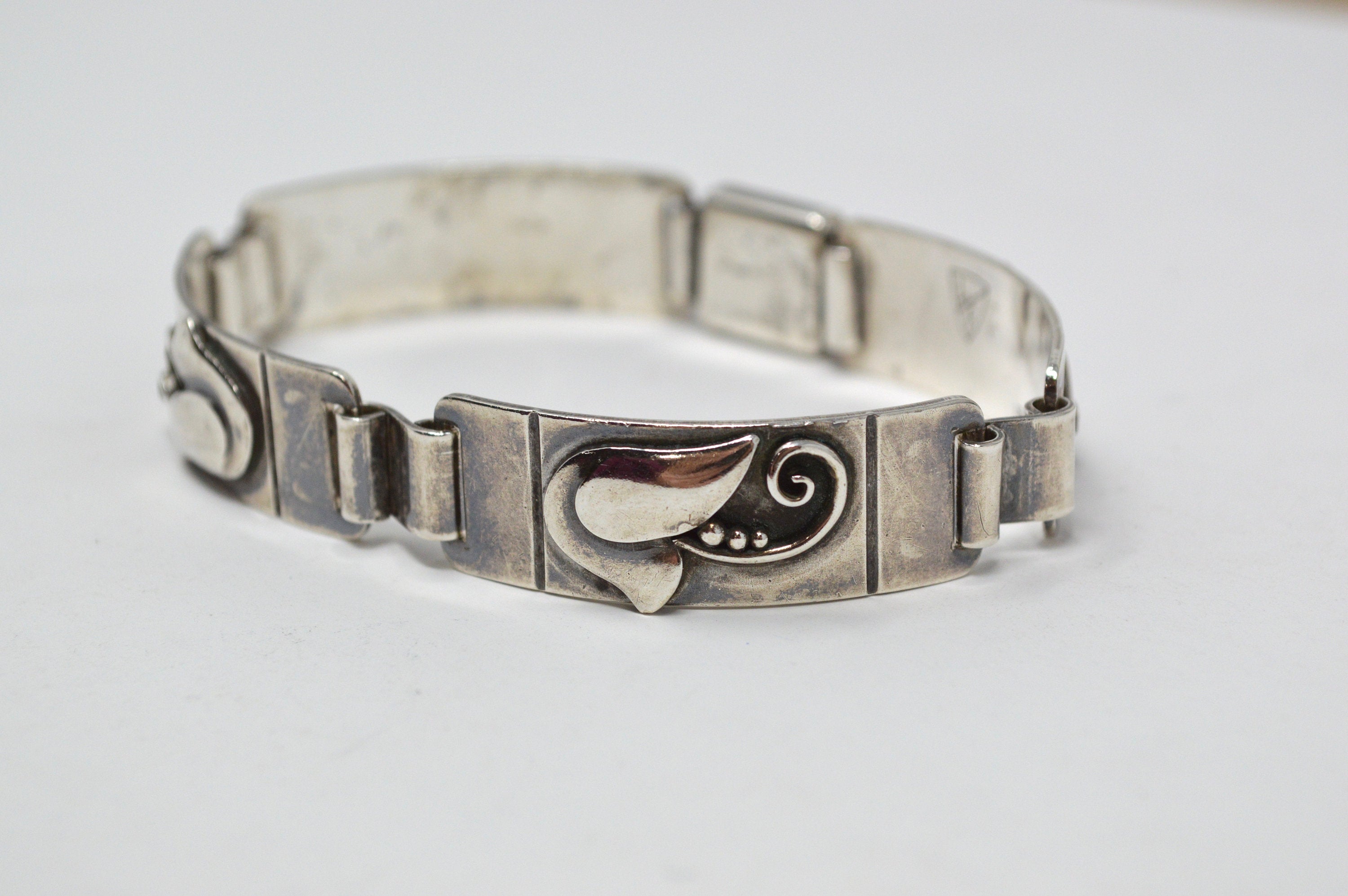 Rare Vintage Laurence Foss Modernist Sterling Silver Bracelet - Georg Jensen