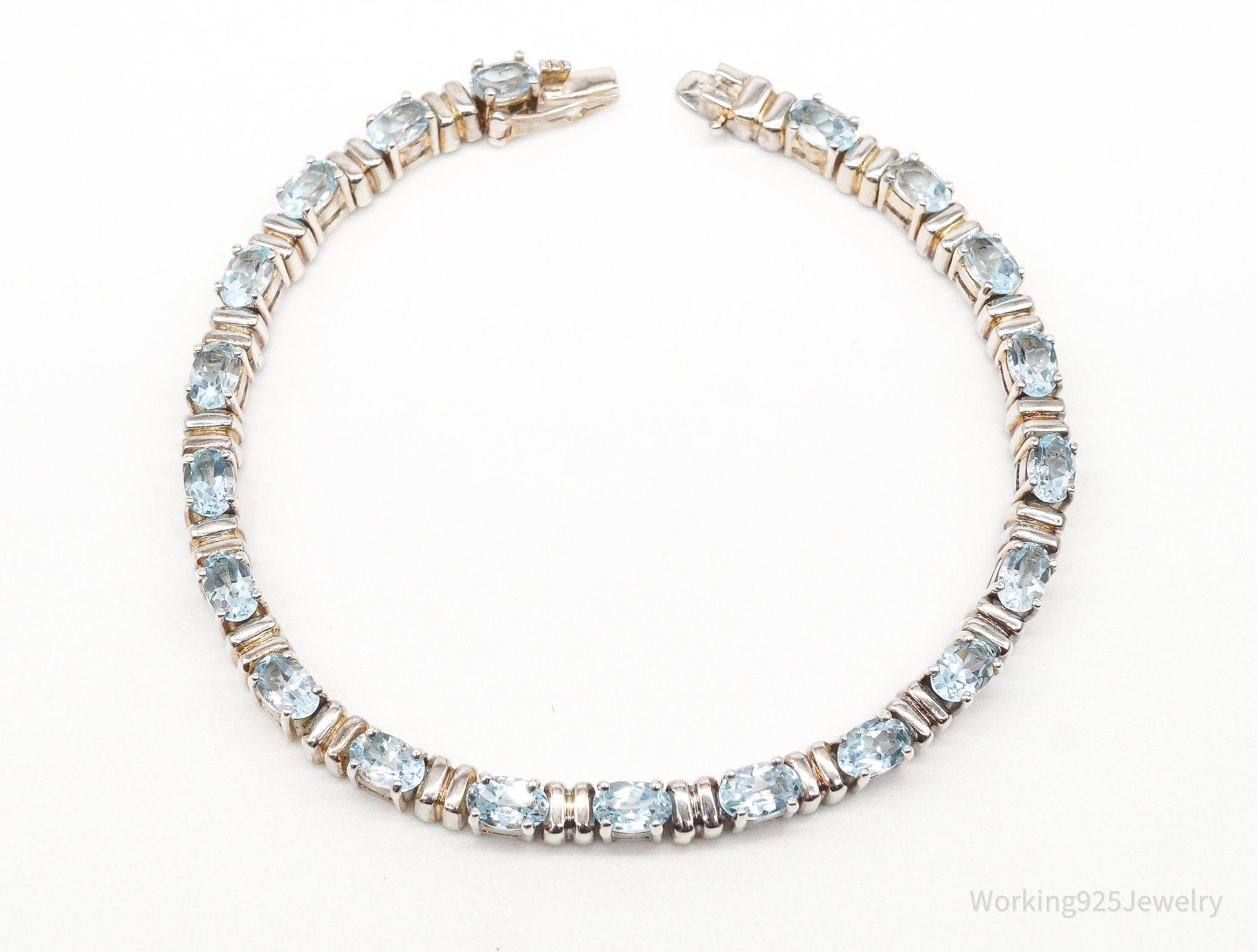 Vintage Blue Topaz Sterling Silver Bracelet