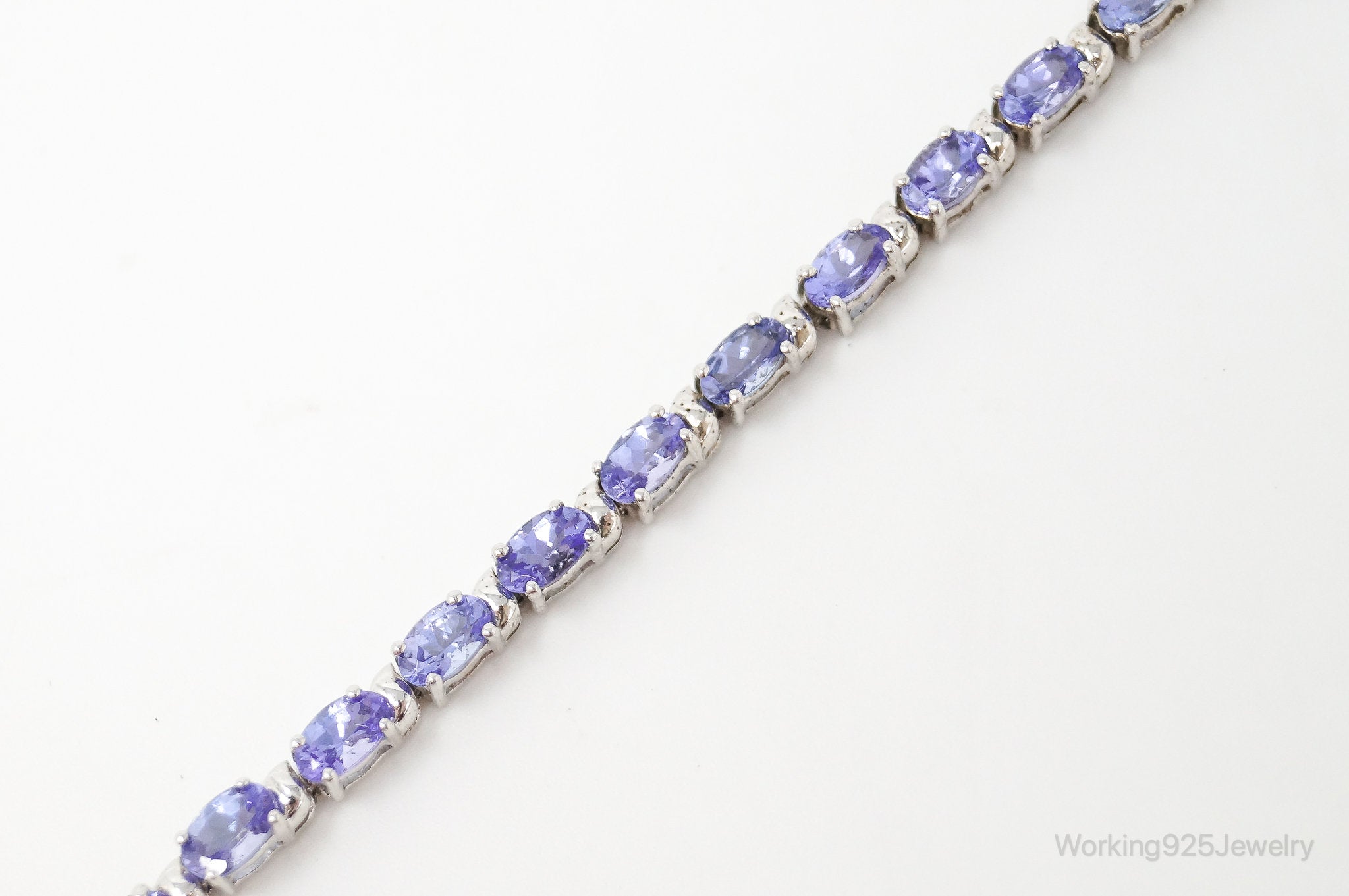 Vintage Designer GIE Art Deco Amethyst Sterling Silver Tennis Bracelet