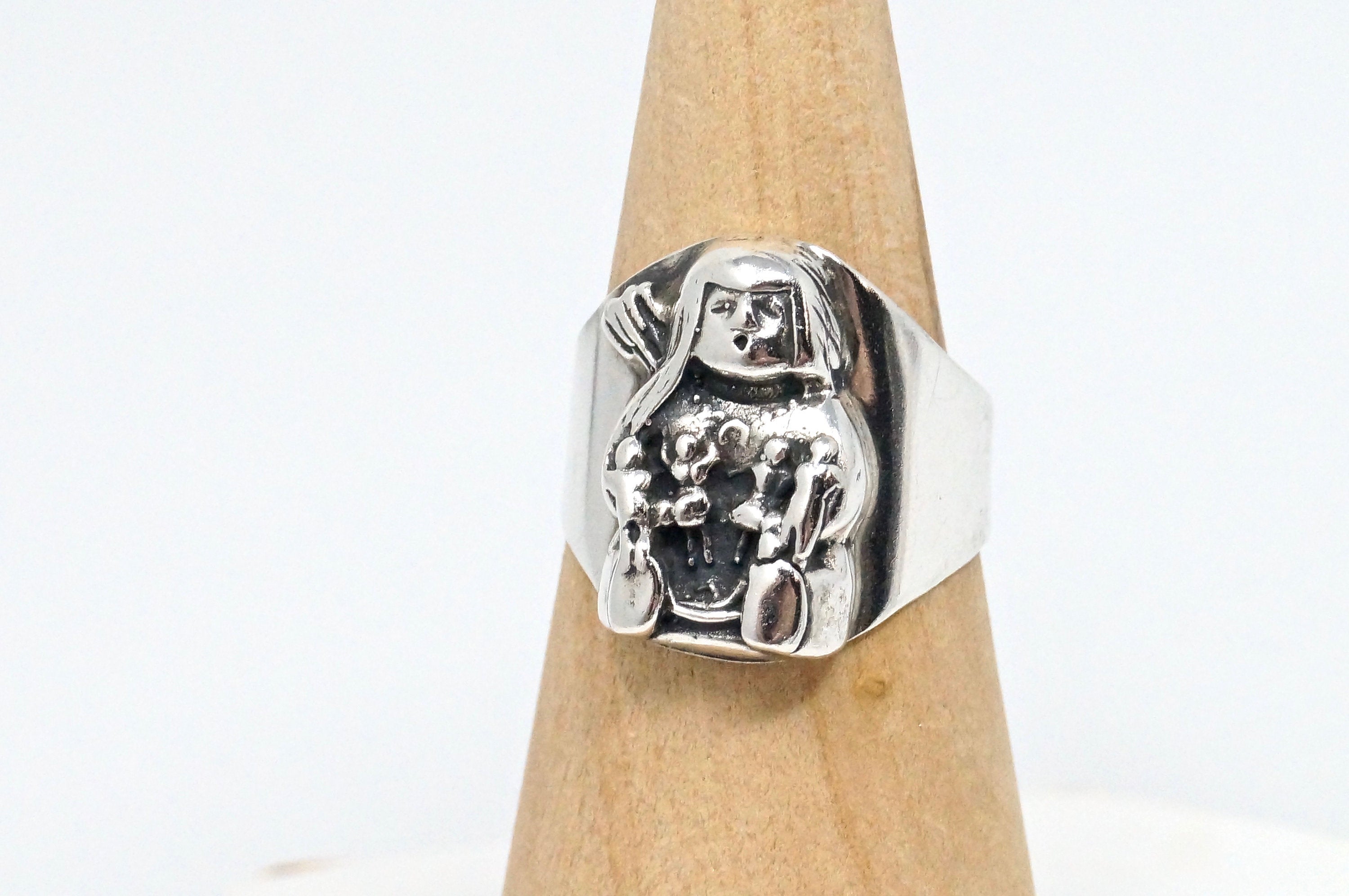 Native American Manuel Karen Hoyungowa Anglo Mother Sterling Silver Ring