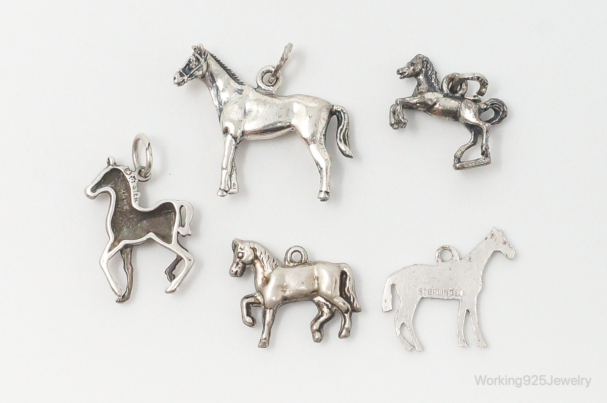 Vintage Antique Horses Sterling Silver Charms Lot