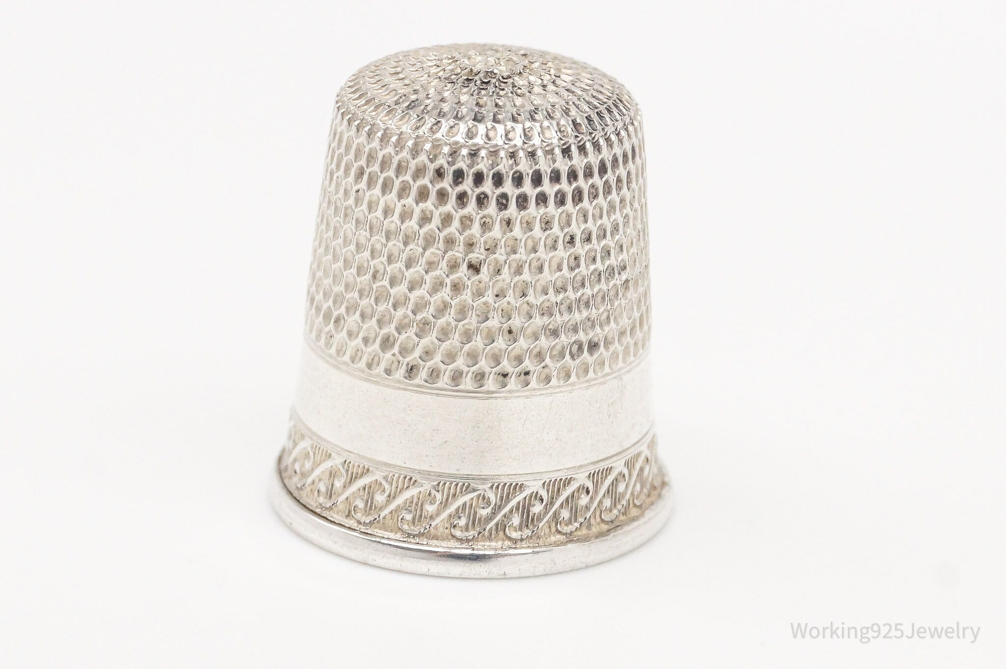 1800s Antique Simons Bros & Co Sterling Silver Thimble Size 6